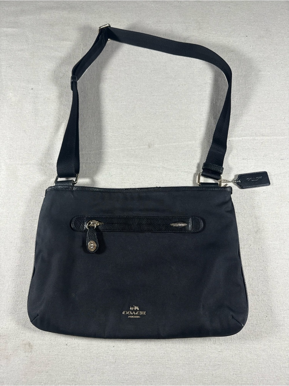 Coach Medium Nylon Exterior Crossbody Bag Turnlock Detail Y2K